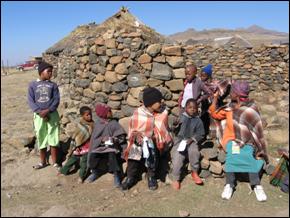 Kinderen op de Sani Pass