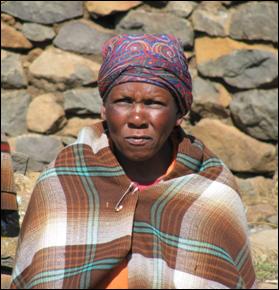 Vrouw Sani Pass Lesotho